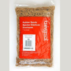 Universal Rubber Bands Number 10 Beige 0.04" Gauge, UNV00110 1Lb Pack 3400 Bands